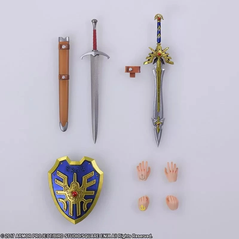Figurinë aksioni Square Enix Bring Arts Dragon Quest XI Luminary, 14.2 cm, Limited Metal Slime, argjendtë metalike, set me aksesorë
