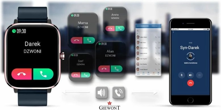 Smartwatch për femra Giewont, blu e errët
