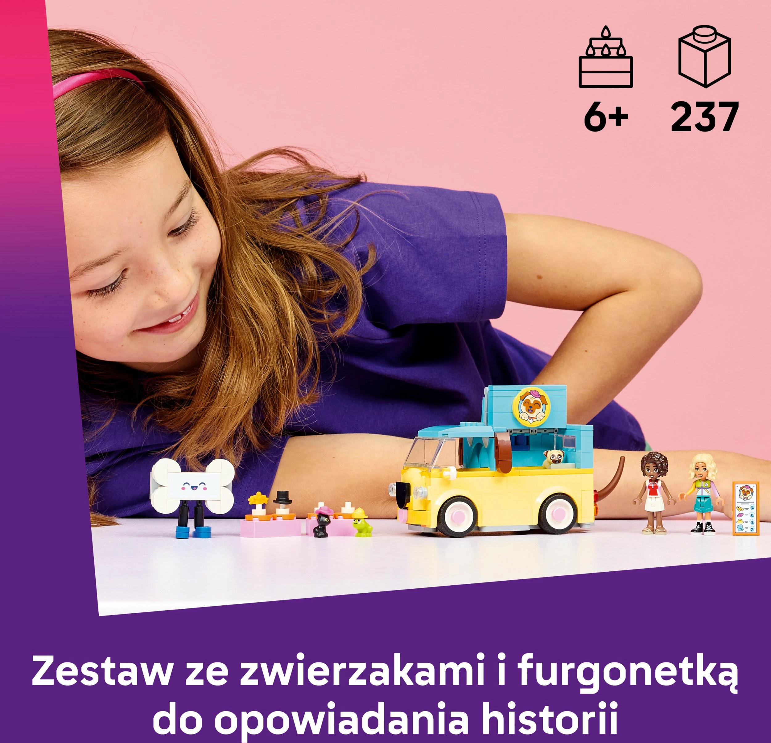 Set ndërtimi LEGO Friends 42678 Pet Accessories Van, 237 copë, 6+ (furgon i verdhë)