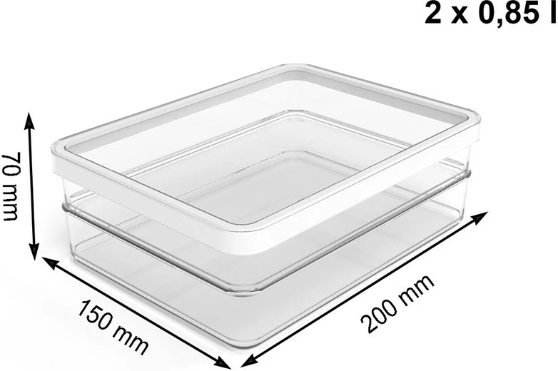 Enë ushqimore Rotho Rondo Loft, 2 x 0.85l, Transparent