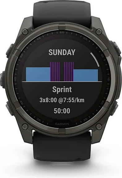 Smartwatch Garmin fēnix 8, 1.4", 32 GB, GPS, Wi‑Fi, e zezë