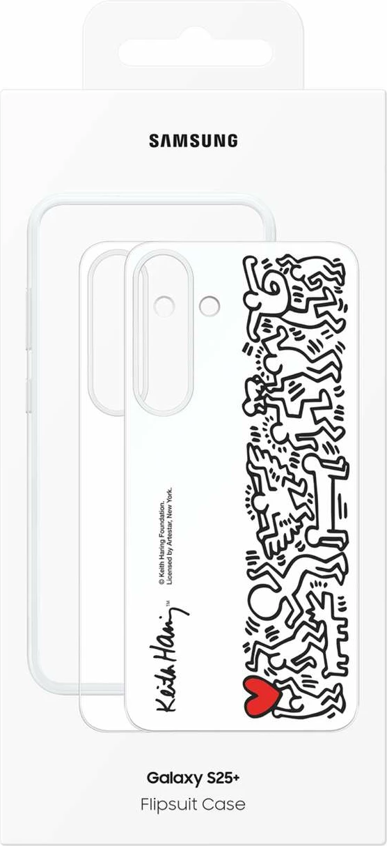 Mbështjellës Samsung Flipsuit EF-MS936CWEGWW për Galaxy S25+, i bardhë me dizajn artistik, 2 pjesë të pasme