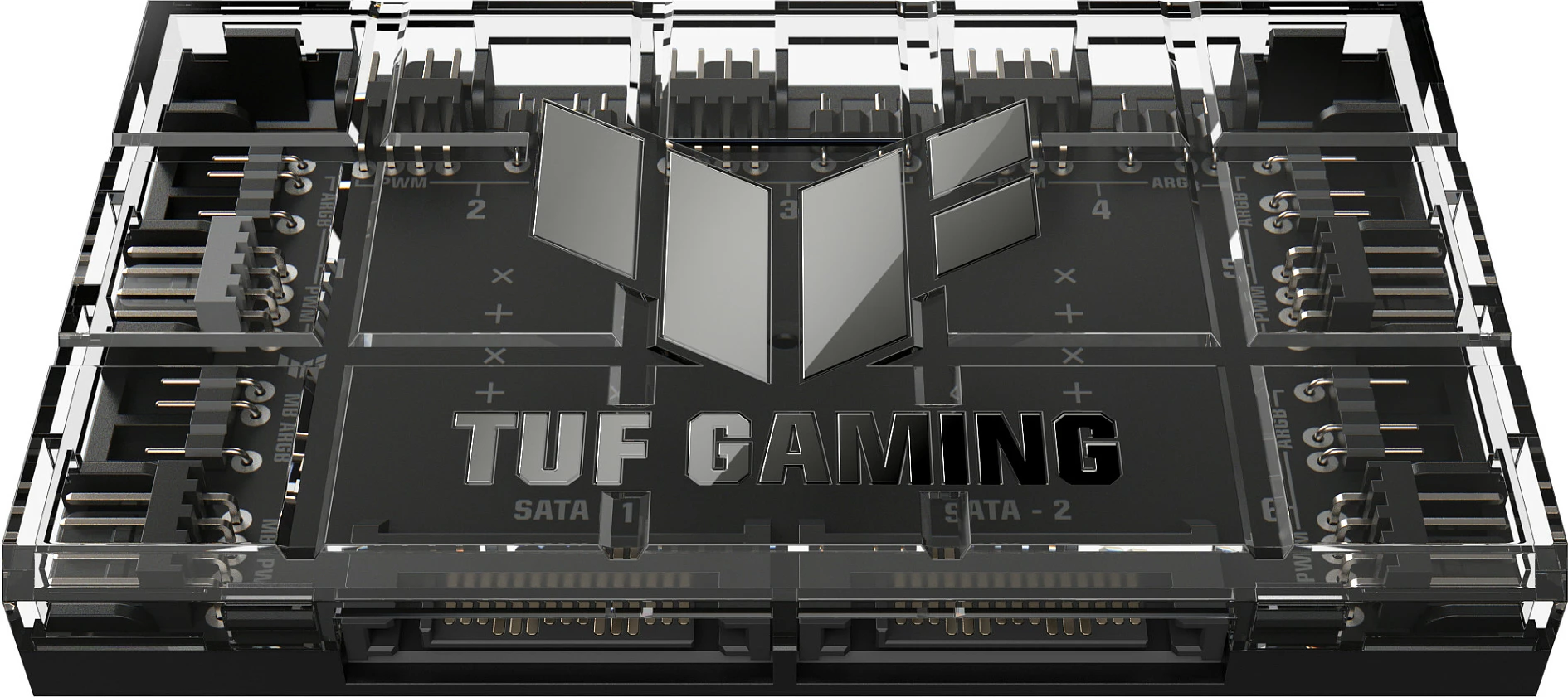 Hub ventilatorësh ASUS TUF Gaming ARGB PWM, SATA, 4-pin, i zi