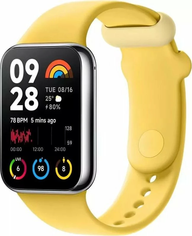 Rrip për Smart Band 8 Pro/Redmi Watch 4 Xiaomi BHR8010GL, TPU me velcro, e verdhë limoni 6