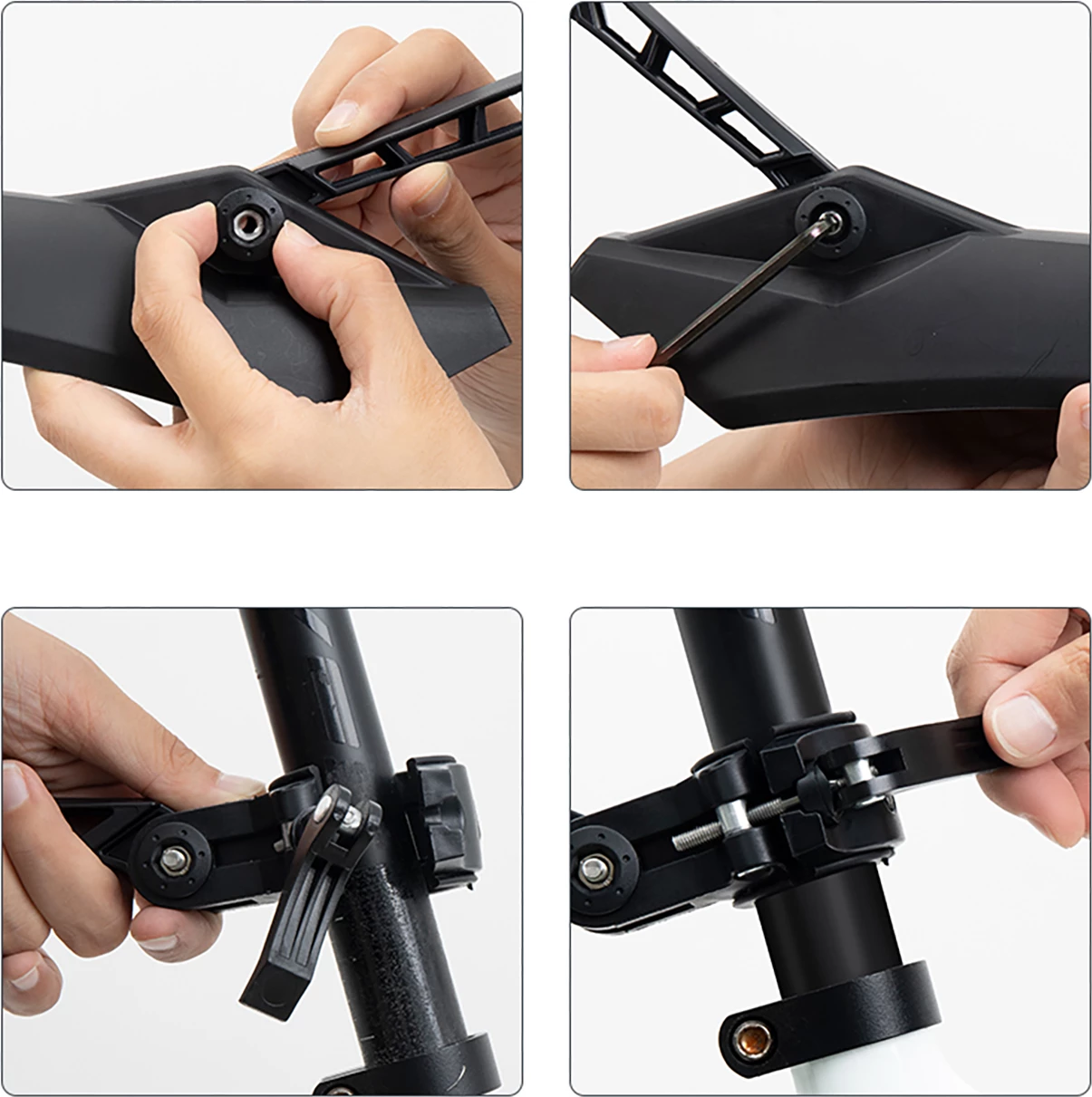 Set mbrojtëse balte biçiklete, Wozinsky WZB-01, 24-28 inç, e zezë