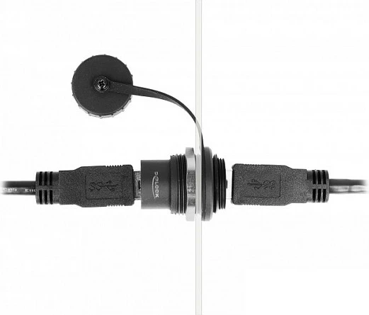 Konektor panel USB DeLOCK USB 3.2 Gen 1 Type-A, femër-femër, me kapak pluhuri, i zi