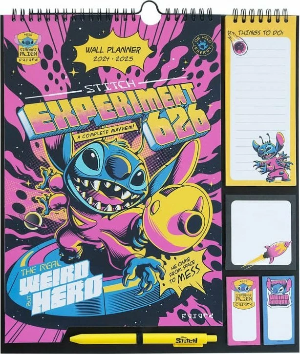 Planer muri Disney Stitch 2024/2025, 29.5x34 cm, 16 muaj