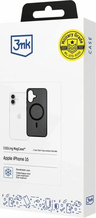 Kapak telefoni 3mk COOLing MagCase për iPhone 16, i zi