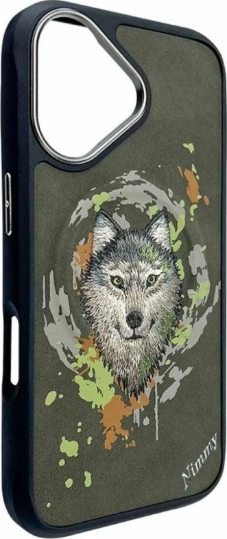 Kapak MagSafe Nimmy Wilk për iPhone 16, gri e errët