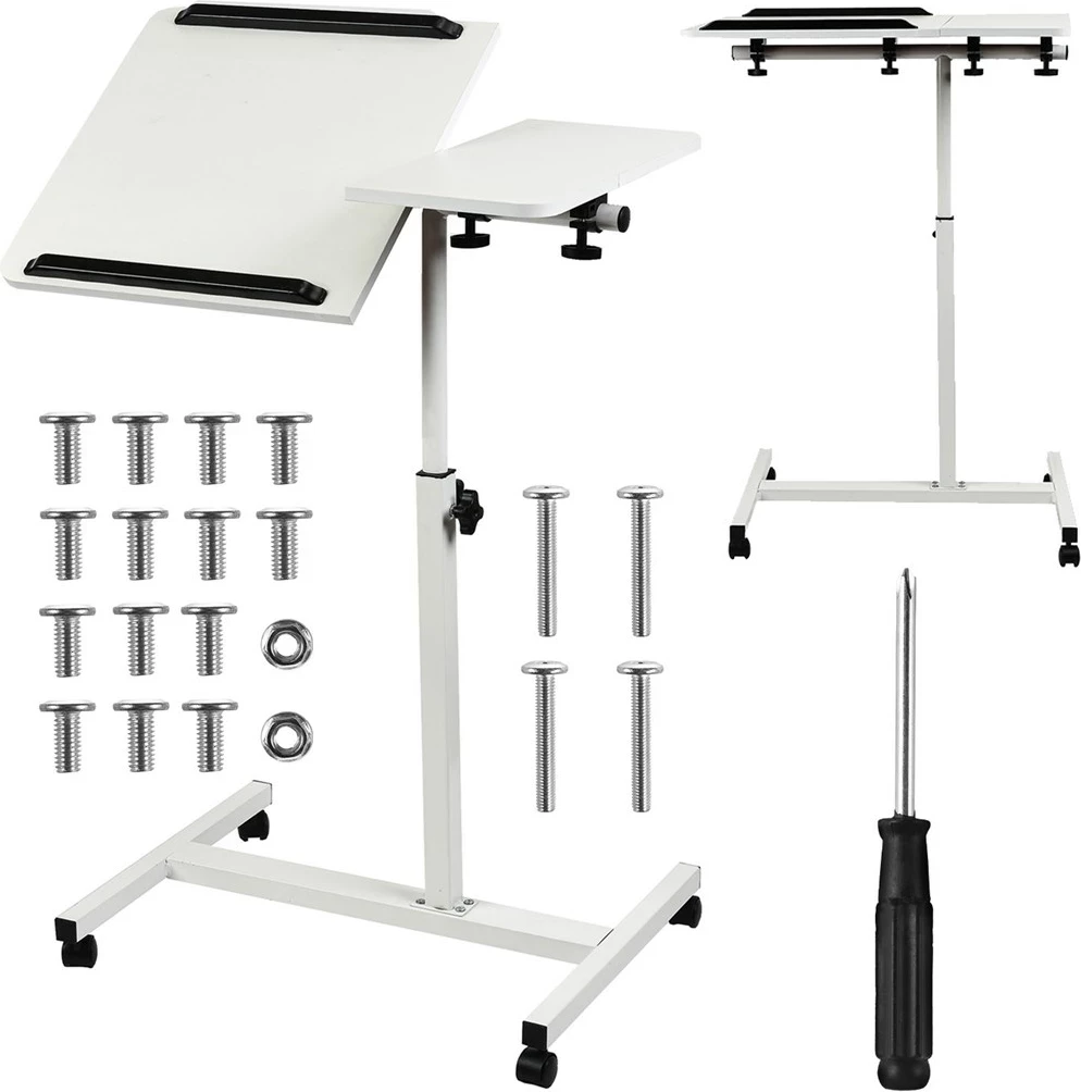 Tavolinë mobile Maclean MC-121 W, për laptop, rregullim lartësie 59-89cm, e bardhë