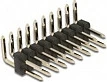 Pin header DeLOCK 20-pin (2x10), 2.54 mm, këndor, 5 copë, i zi