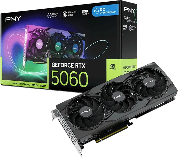 Kartelë grafike PNY GeForce RTX 5060 OC 8GB RGB