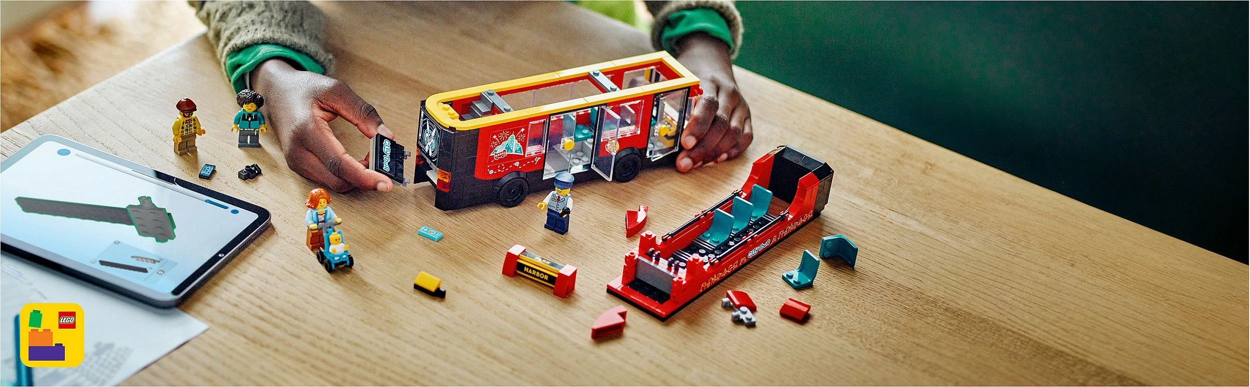 Set ndërtimi LEGO City autobus dy-katësh sightseeing 384 pjesë, multingjyrësh