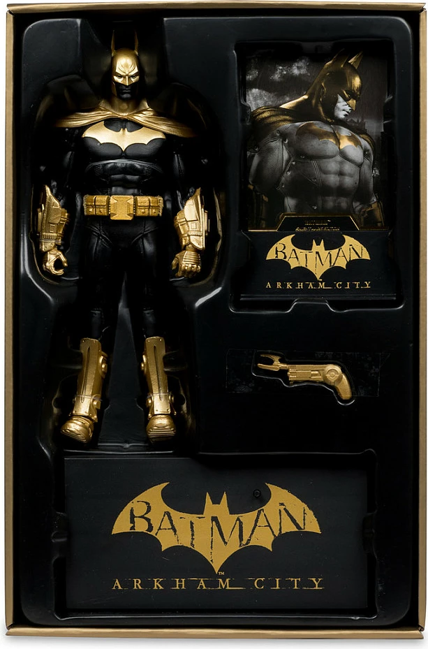 Figurinë aksioni McFarlane DC Multiverse Batman Arkham City, 178 mm, e zezë/artë