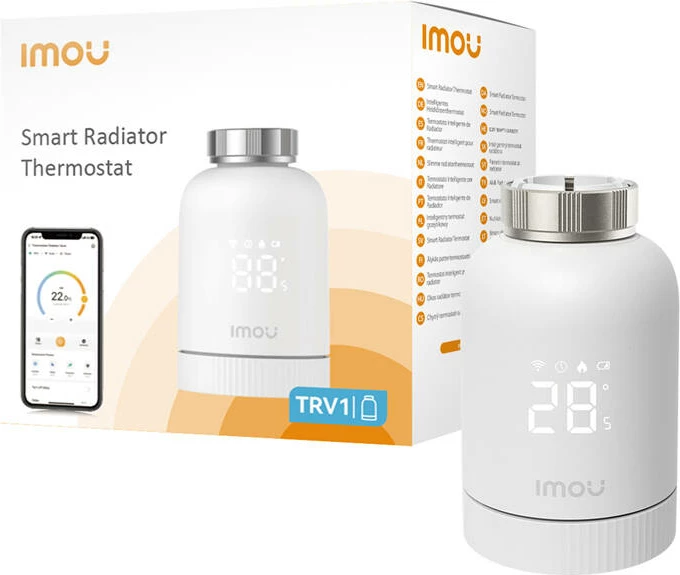 Kokë termostatike smart IMOU IOT-TRV1-EU me ZigBee, 6 adaptera, e bardhë