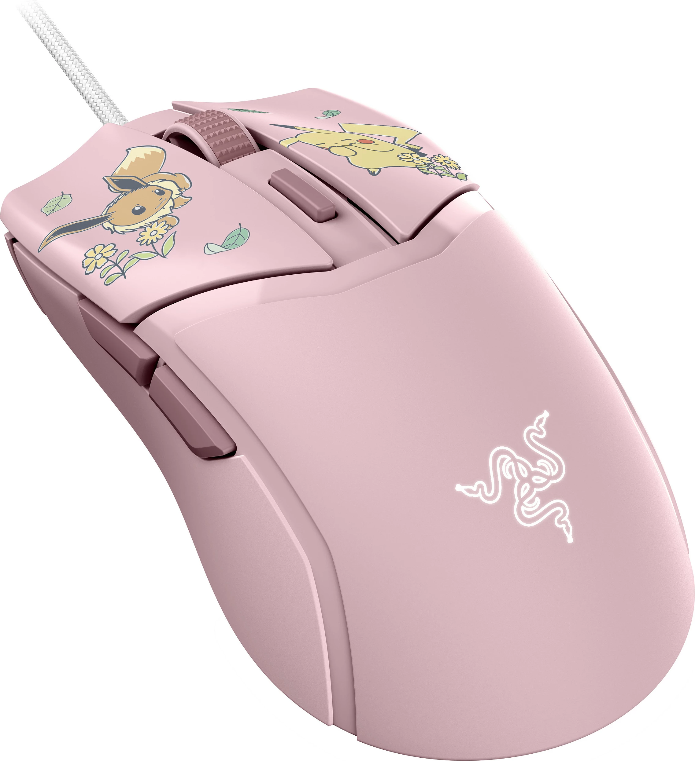 Maus Razer Cobra Pokémon Pikachu & Eevee Edition, 8500 DPI, USB, rozë