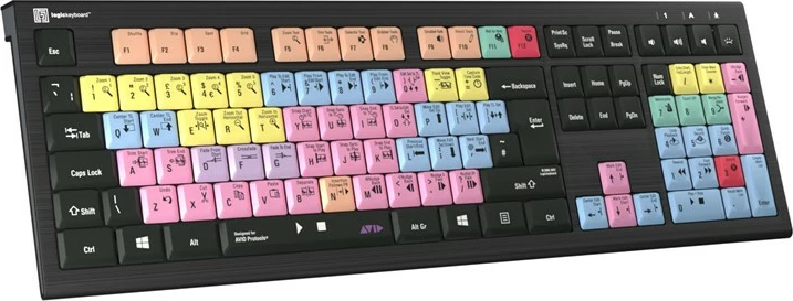 Tastierë LogicKeyboard Astra 2 Pro Tools UK për PC, me taste të ngjyrosura
