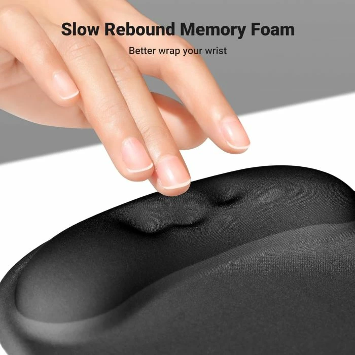 Mauspad ergonomik UGREEN 25245 me mbështetëse dore (memory foam), 220×245 mm, i zi