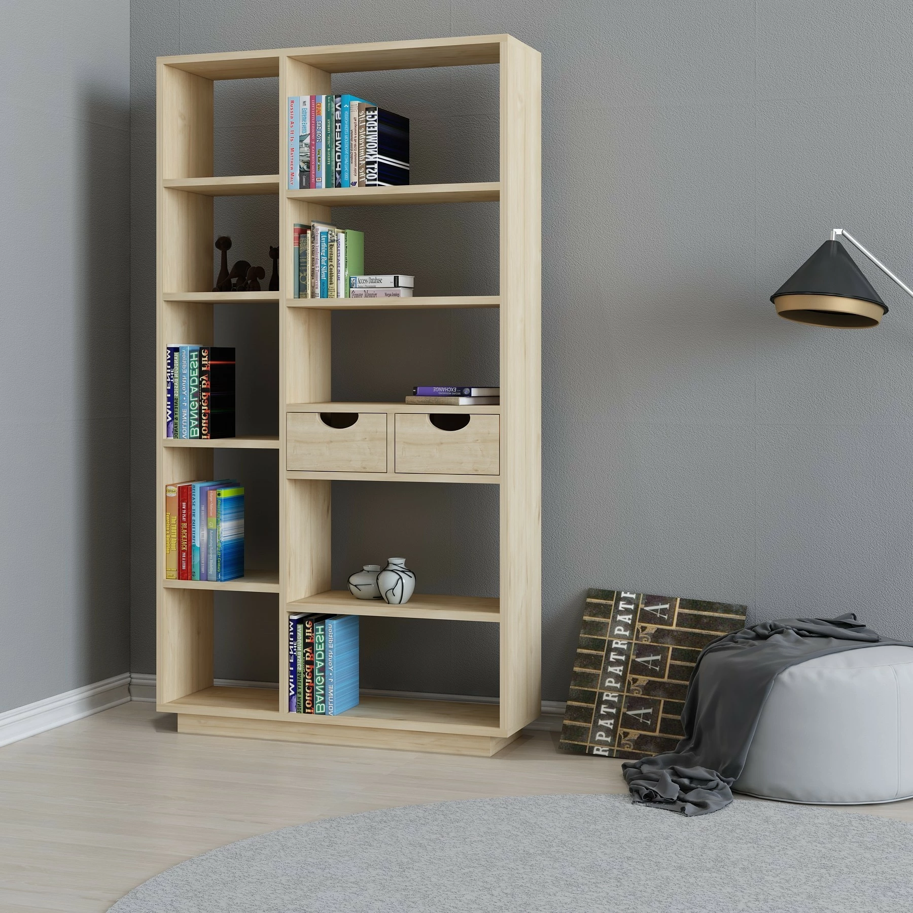 Raft librash Hanah Home, Luma, ngjyrë lisi