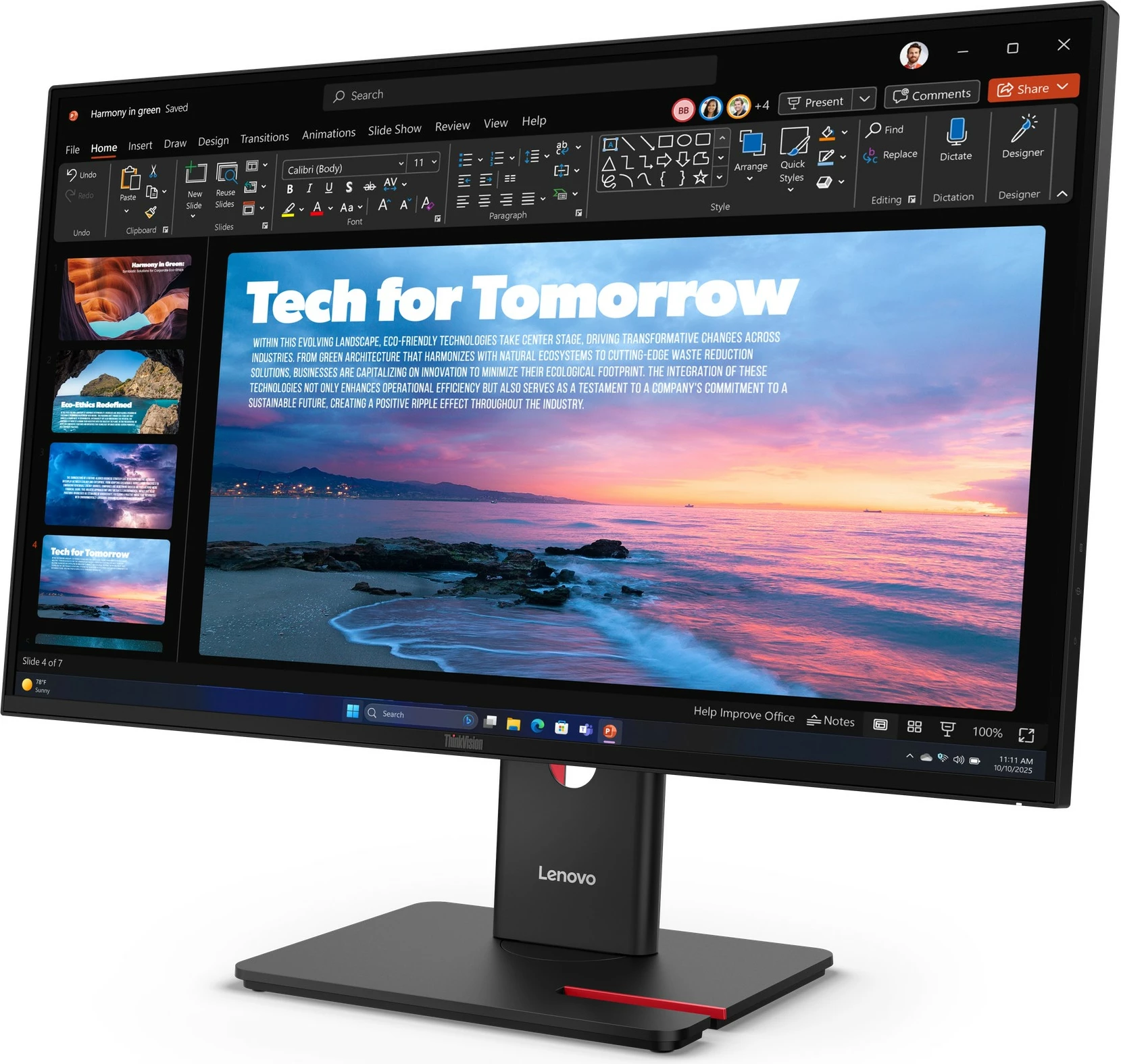 Monitor Lenovo ThinkVision T27QD-40 27 inç, 2K QHD, HDMI/DP/USB-C, i zi