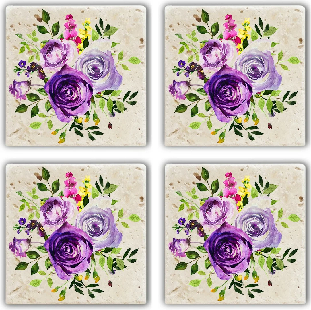 Set 4 copë mbajtëse gotash prej guri natyral, Hermia, TBA527666866