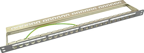 Patch panel LogiLink Keystone 24-Port, 0.5U, shielded, gri