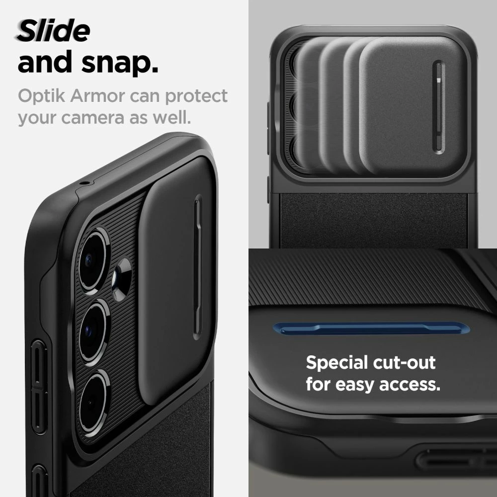 Mbështjellës Spigen Optik Armor për Samsung Galaxy A55 5G, i zi