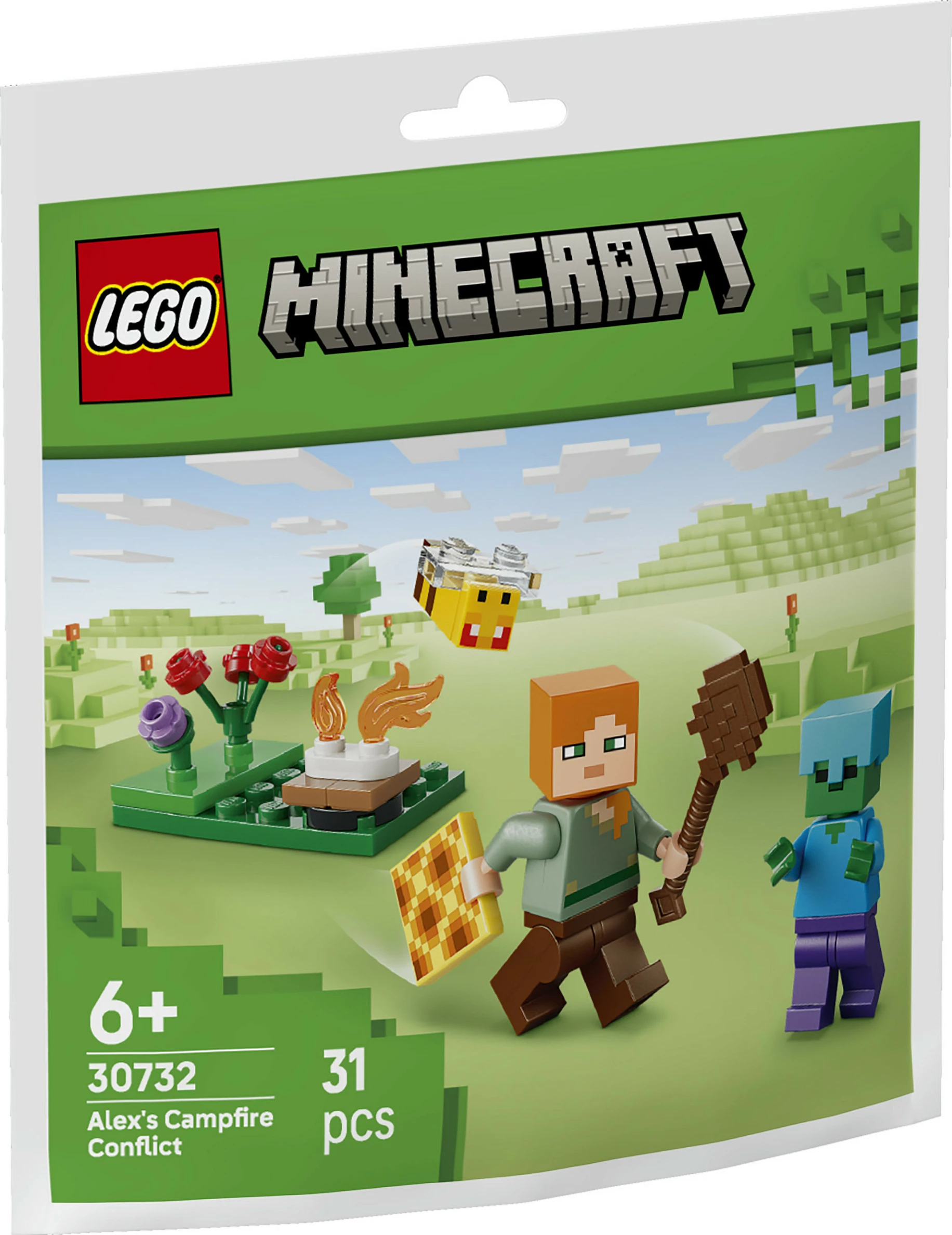 Set ndërtimi LEGO Minecraft 30732 Alex's Campfire Conflict, 31 pjesë, multikolor