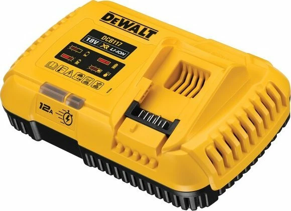 Karikues DeWalt DCB117-QW 18V 12A për bateri Li-Ion XR/FLEXVOLT, verdhë/zi