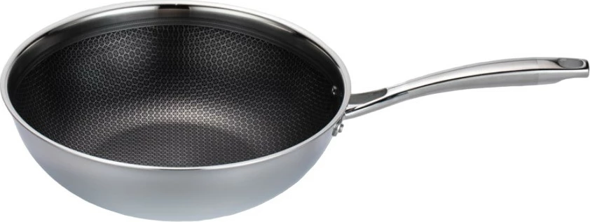 Tigan i thellë wok Feel-Maestro MR-1224-30, 30 cm, çelik inox, jo-ngjitës, argjend