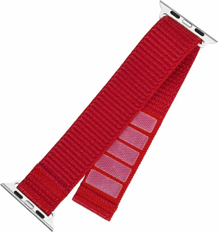 Rrip sportiv Fixed Sporty Strap për Apple Watch 42/44/45mm, 160-210 mm, najlon, kuqe