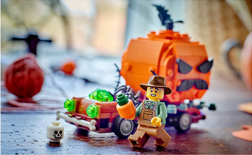 Set ndërtimi LEGO 40822 Jack-O-Lantern Pickup Truck, 177 pjesë, 8+, portokalli