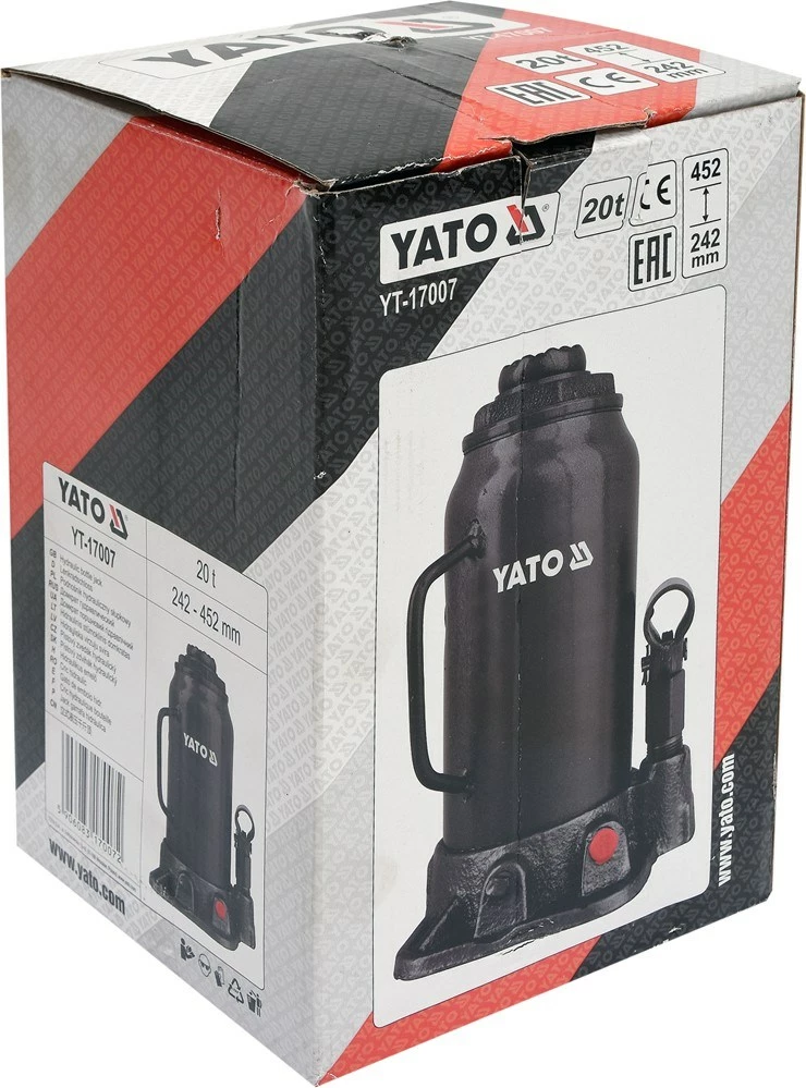 Krik hidraulik Yato YT-17007, 12t, 242-452 mm, i zi