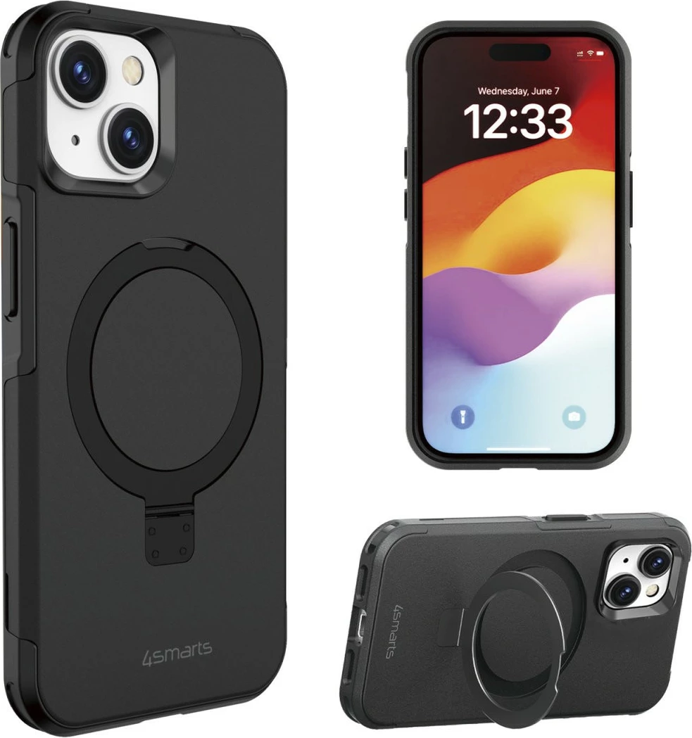 Mbështjellës 4smarts Defend, iPhone 15 Plus, 17 cm (6.7"), i zi