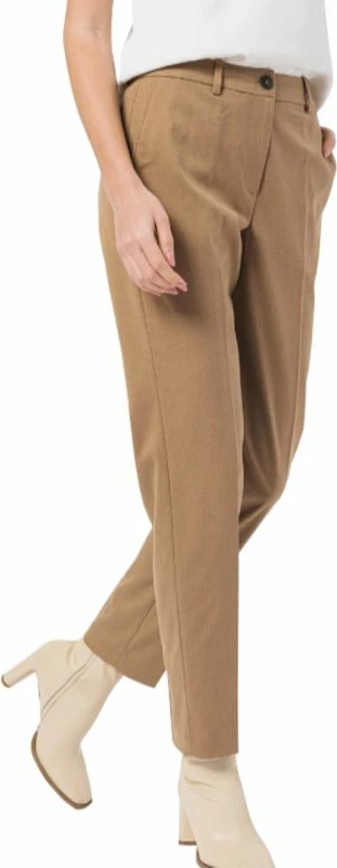 Pantallona Tommy Hilfiger, model Core Suiting, për femra, ngjyrë kafe