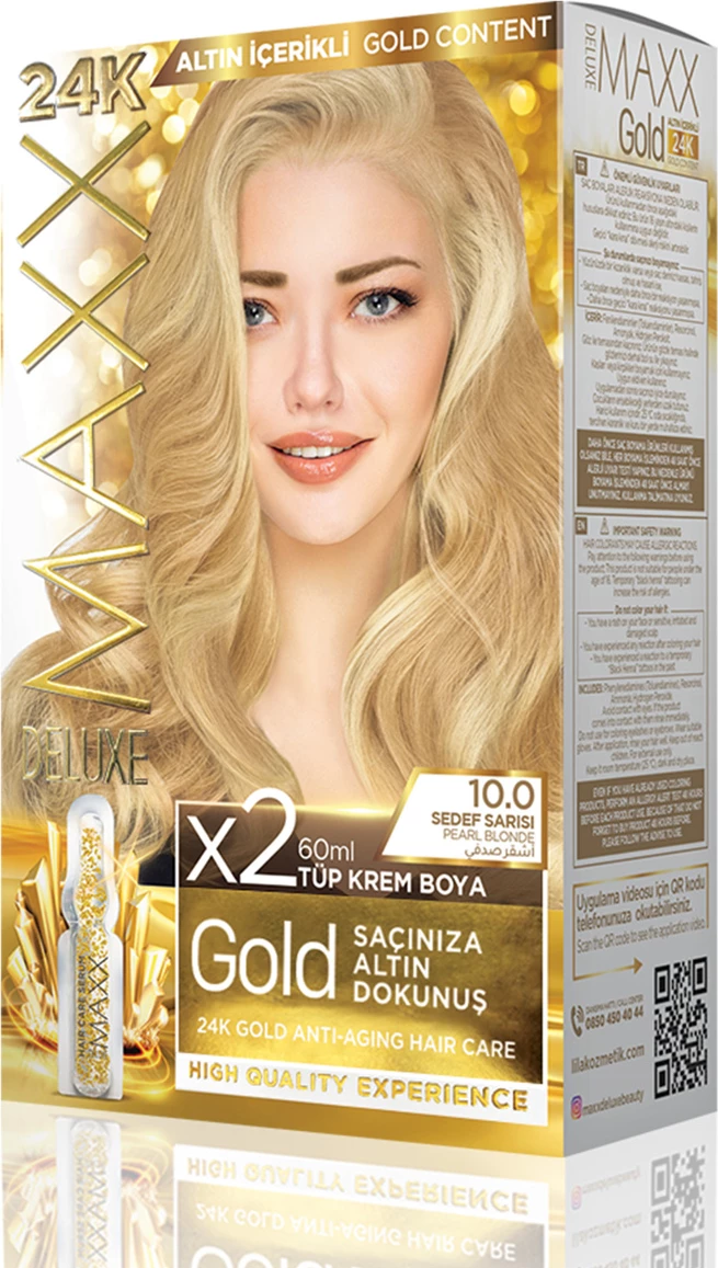 Ngjyrë për flokë MAXX GOLD SET 10.0 Pearl Blonde, 50 ml