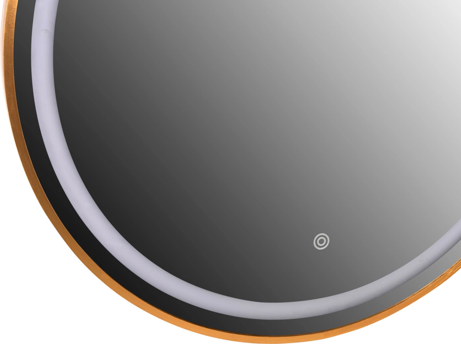 Pasqyrë muri rrumbullakët FH9580.30, alumini ari me LED, Φ60x3 cm