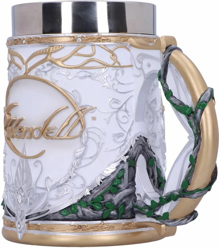 Mug NEMESIS NOW Rivendell (Lord of the Rings), resin e pikturuar me dorë, bardhë/ari/jeshile