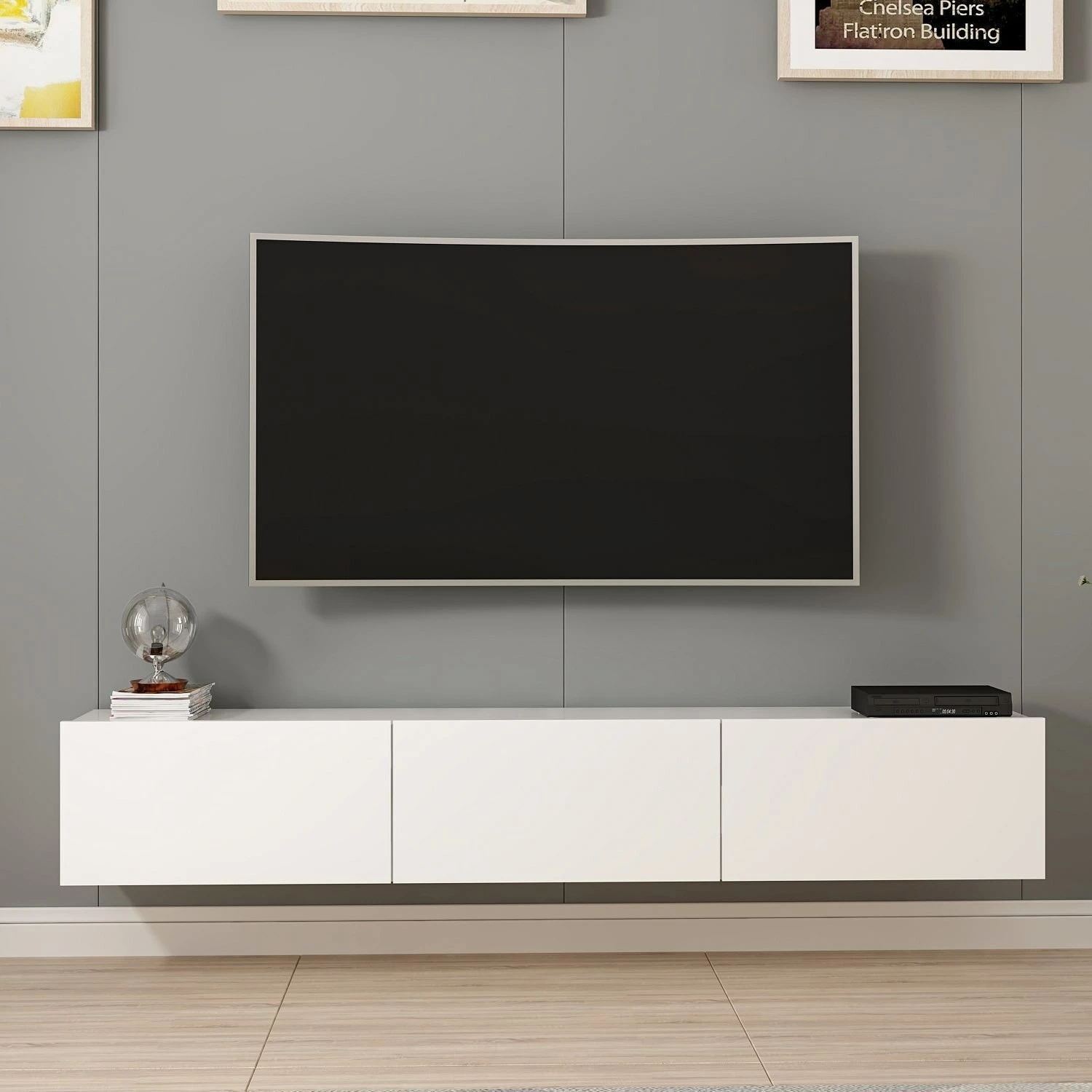 Njësi TV Rigel, ngjyrë e bardhë, Skye Decor