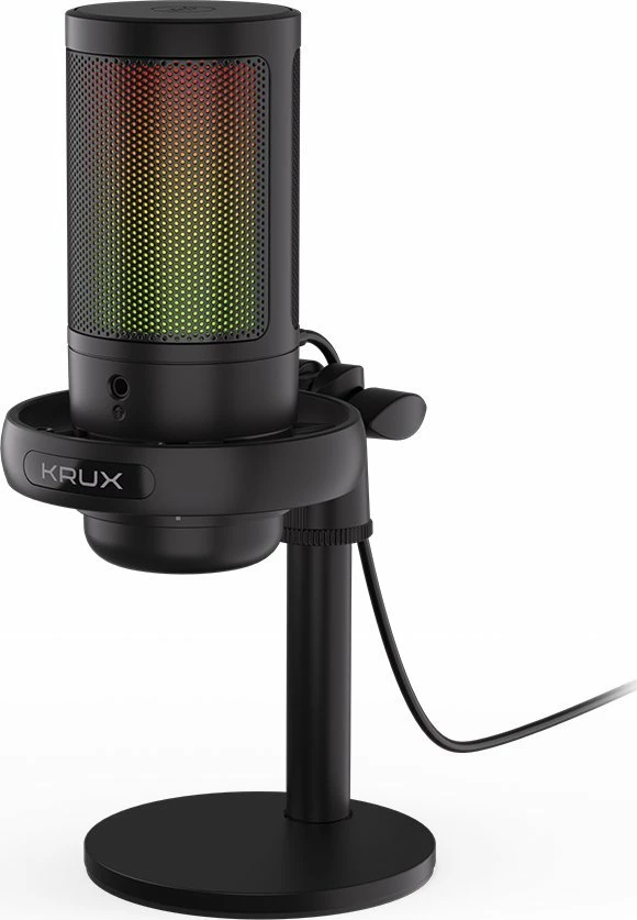 Mikrofon Krux Epic 1000S KRXC007, kondensator cardioid, RGB, USB-C/3.5 mm, i zi
