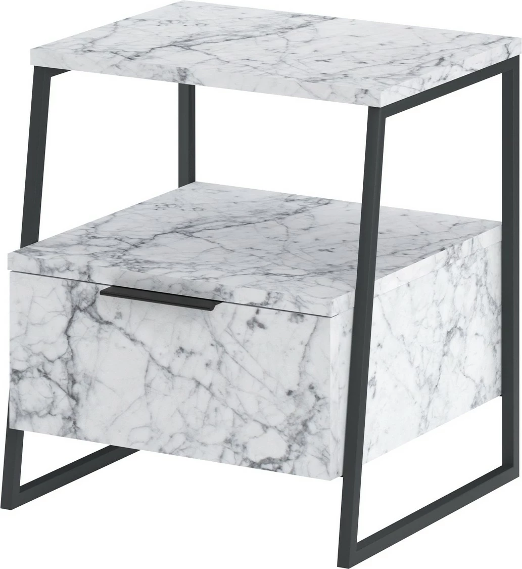 Komodinë nate Skye Decor, ngjyrë Carrara Marble