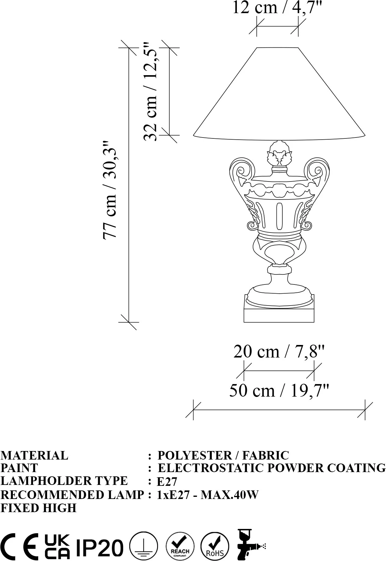 Llambë tavoline Opviq, ELEGANZE-5332, ngjyrë ari