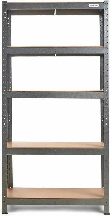 Raft magazinimi metalik VONHAUS 3515371 150x75x30cm, 5 kate, 175kg/kate, Hammerite, gri e errët