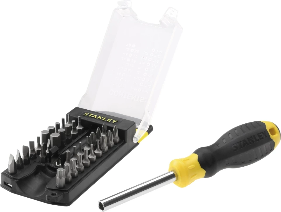Set kaçavidash Stanley STHT0-70885, 34 copë, me bita, e zezë/verdhe