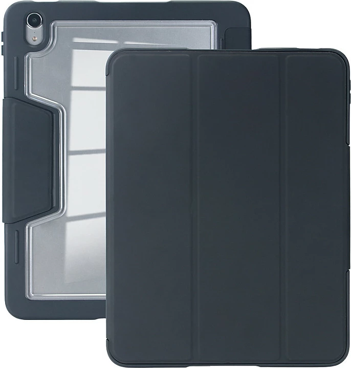 Mbështjellës për tablet DEQSTER Rugged #RT2, për iPad Air 13" (M2) 2024, folio me stand dhe mbajtëse lapsi, i zi