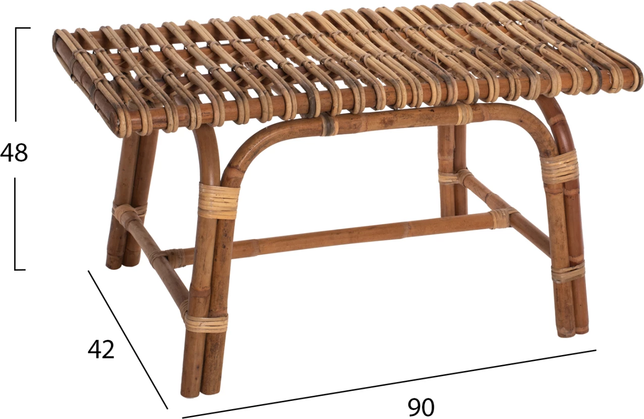 Stol prej ratanit ngjyrë natyrale, 90x42x48 cm, FH9480