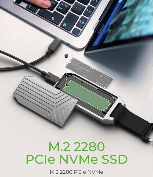 Kasë e jashtme USB4 për SSD M.2 NVMe 2280 ICYBOX IB-1919M-C42, 40 Gbit/s, USB-C, argjendtë, komplet