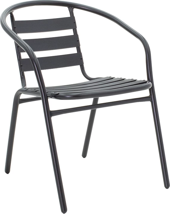 Set tavoline për kopsht Valor-Tade, 5 copë, metal i zi-xham, 110x60x70cm