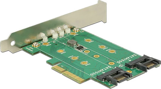 Kartë zgjerimi PCIe DeLOCK 89518, 3x M.2 (2x SATA + 1x PCIe), braketë standard/low-profile