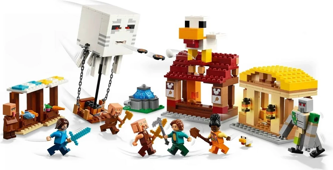 Set LEGO Minecraft 21273, The Ghast Balloon Village Attack